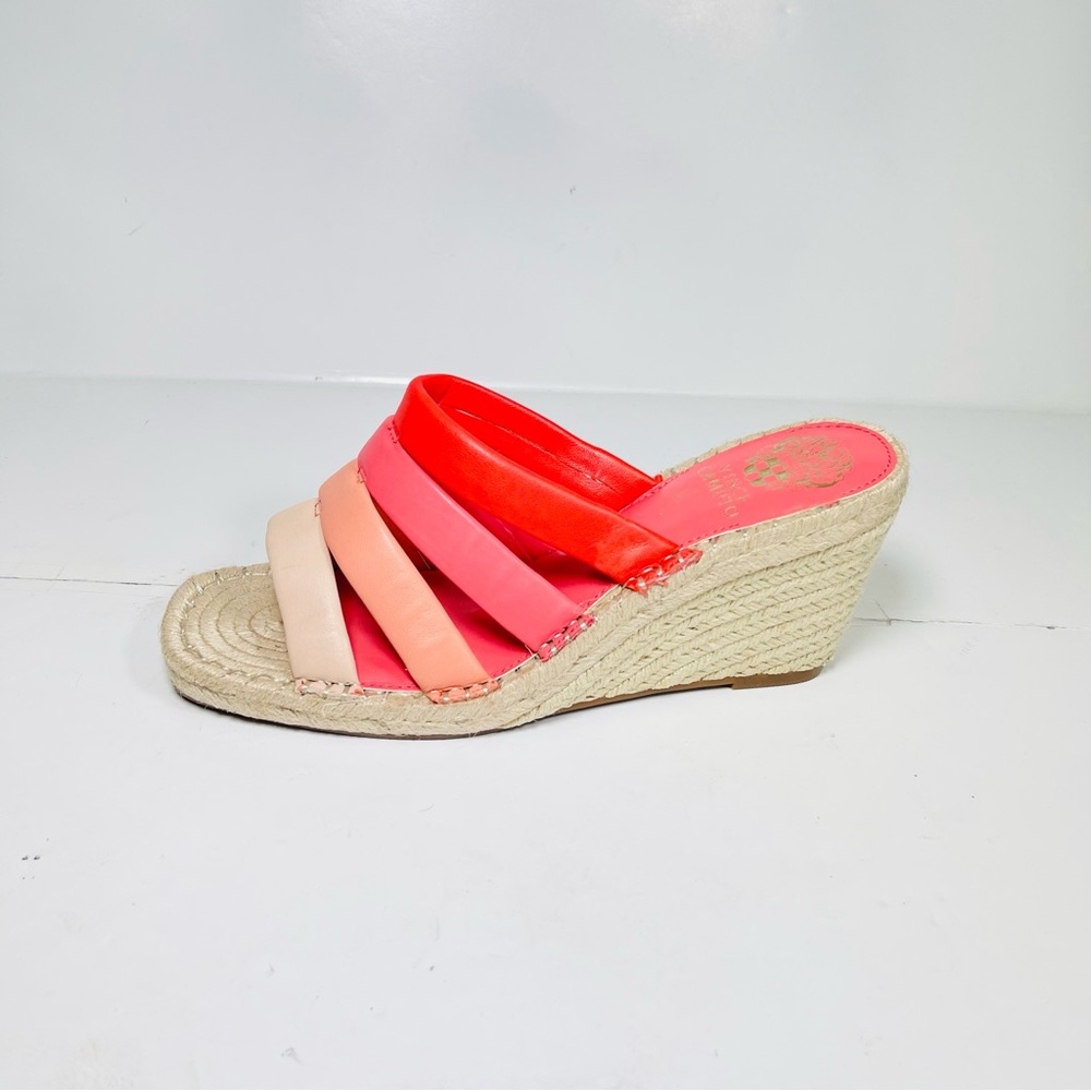 Vince Camuto Molisana Espadrilles Wedge Sandals Womens Size 9M Orange/Pink.